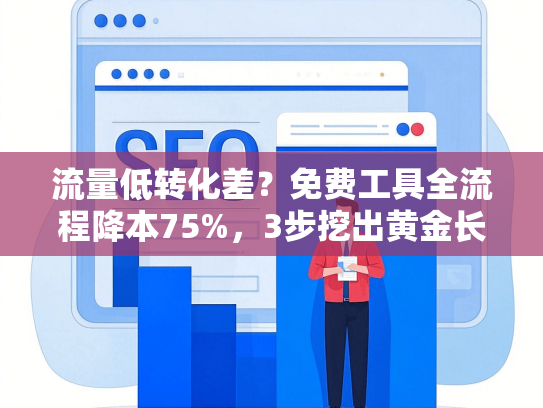 流量低转化差？免费工具全流程降本75%，3步挖出黄金长尾词