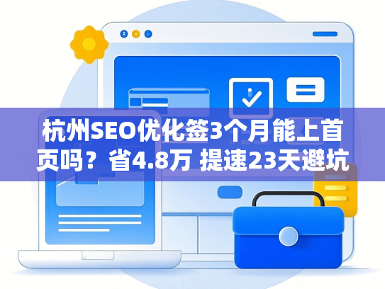 杭州SEO优化签3个月能上首页吗？省4.8万 提速23天避坑指南