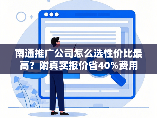 南通推广公司怎么选性价比最高？附真实报价省40%费用