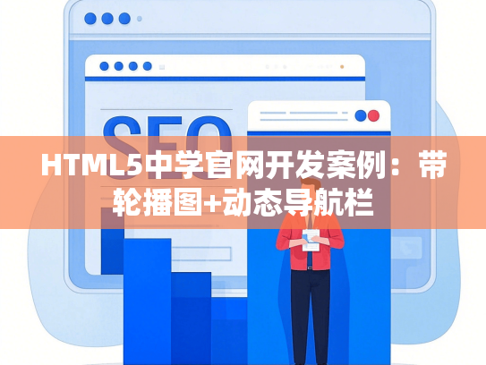 HTML5中学官网开发案例：带轮播图+动态导航栏