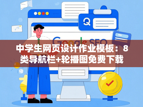 中学生网页设计作业模板：8类导航栏+轮播图免费下载