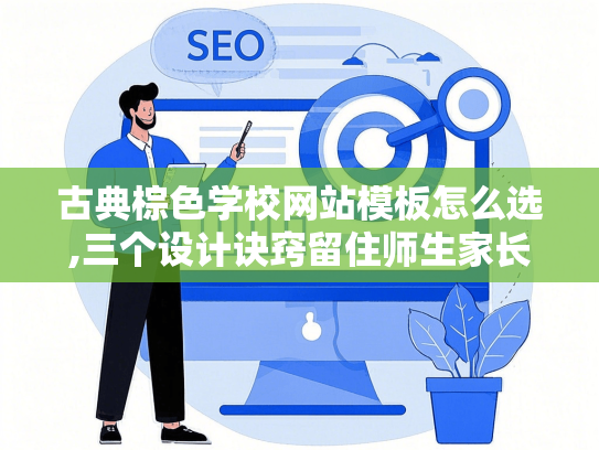 古典棕色学校网站模板怎么选,三个设计诀窍留住师生家长