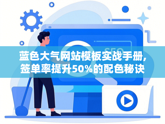蓝色大气网站模板实战手册,签单率提升50%的配色秘诀